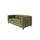 Coast to Coast Sofas Mid Century Modern 3 Seater Sofa Suede Solid Wood Frame Upholstered