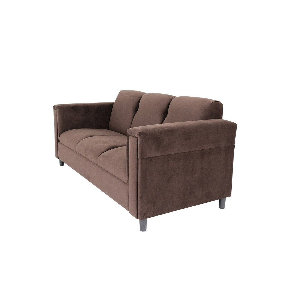 Coast to Coast Sofas Mid Century Modern 3 Seater Sofa Suede Solid Wood Frame Upholstered