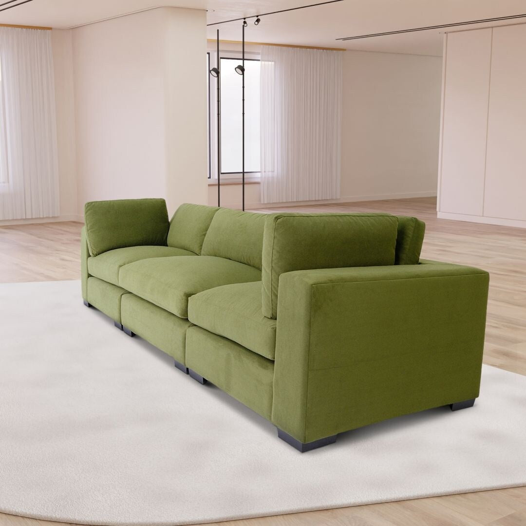 Coast to Coast Sofas Contemporary 3 Seater Sofa Polyester Fabric Solid Wood Frame Upholstered