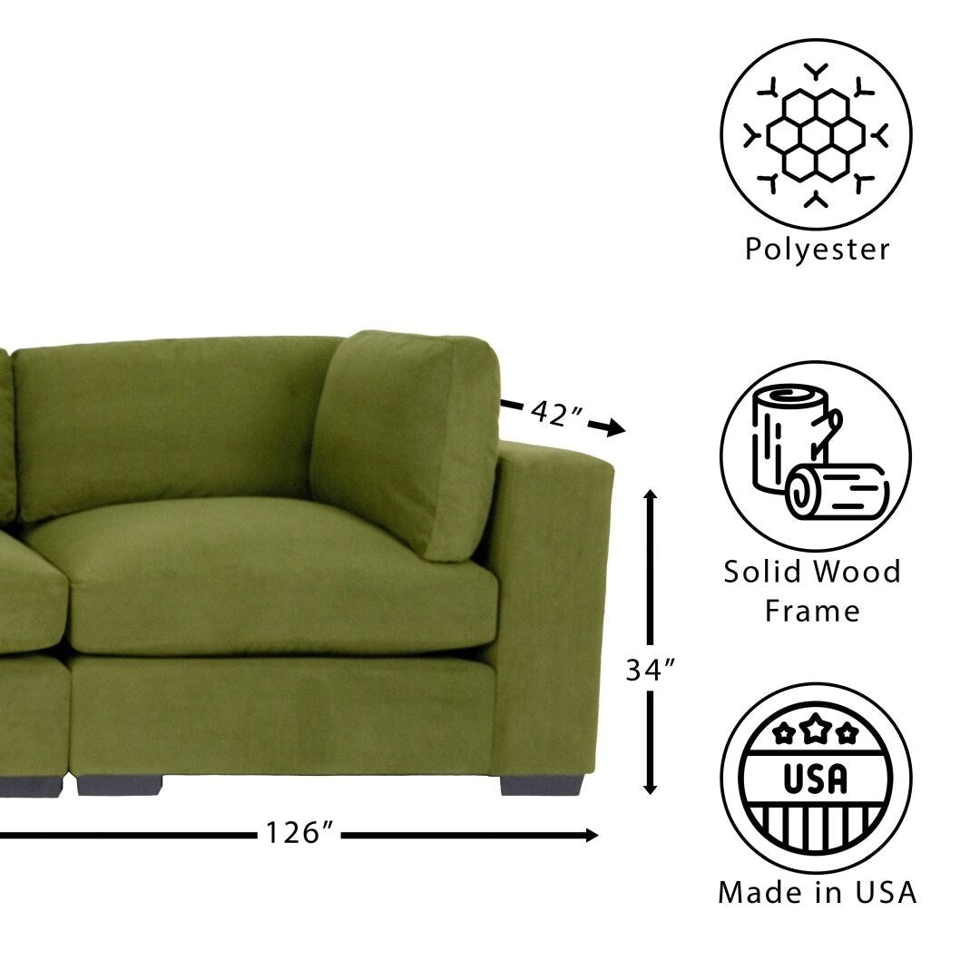 Coast to Coast Sofas Contemporary 3 Seater Sofa Polyester Fabric Solid Wood Frame Upholstered