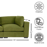 Coast to Coast Sofas Contemporary 3 Seater Sofa Polyester Fabric Solid Wood Frame Upholstered