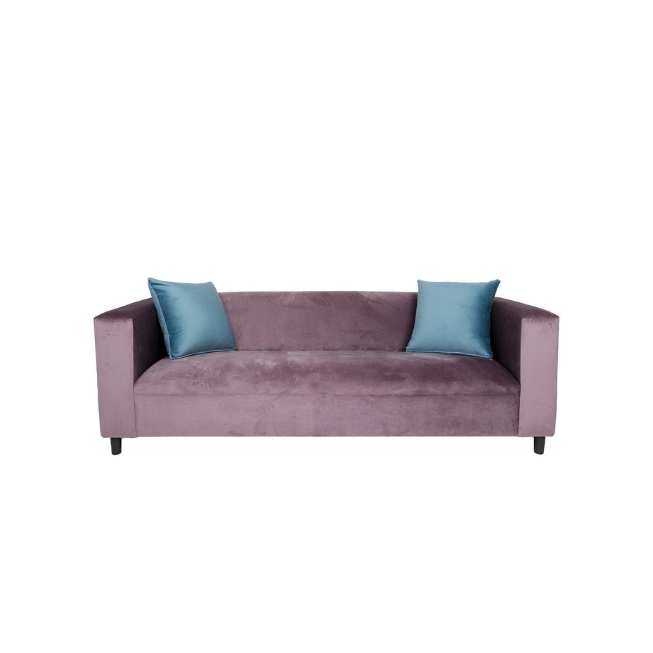 Coast to Coast Sofas Mid Century Modern 3 Seater Sofa Velvet Solid Wood Frame Upholstered