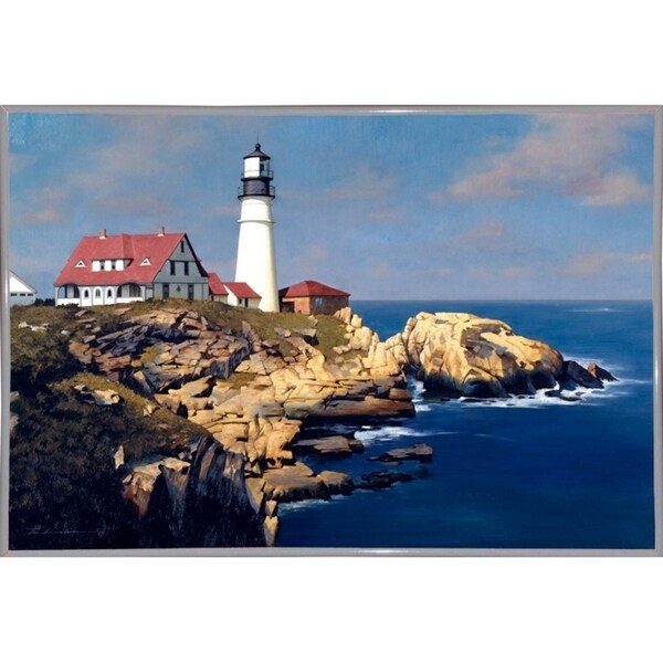 Coastal Lighthouse-ZHELU62950 Framed Print 21.25"x31.25" by Zhen-Huan Lu