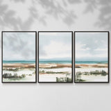 Coastal Wetlands Watercolor I - Multi Piece Framed Canvas