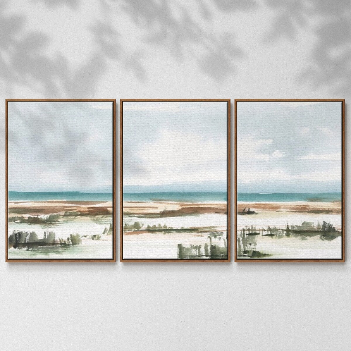 Coastal Wetlands Watercolor I - Multi Piece Framed Canvas