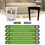 CoastalVogue Compact Solid Teak Corner Shower & Shaving Bench- Coastal DriftWood Finish