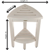 CoastalVogue Compact Solid Teak Corner Shower & Shaving Bench- Coastal DriftWood Finish