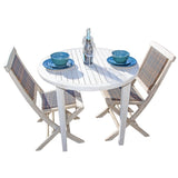 CoastalVogue Oasis 36" Round Solid Teak Dining Table - Coastal DriftWood Finish