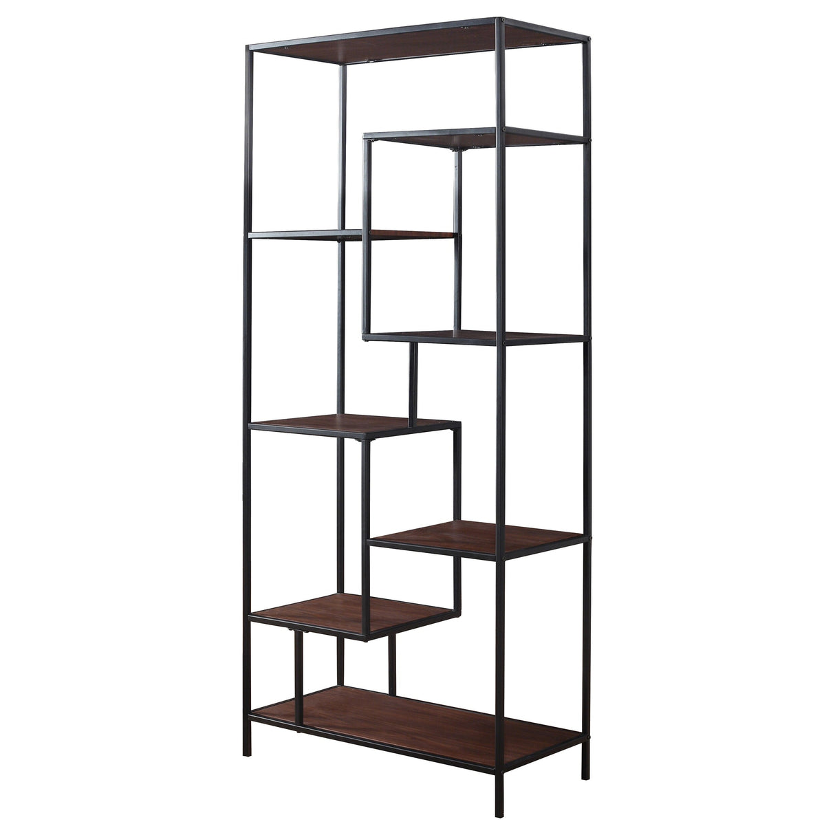 Asher Walnut 7-shelf Bookcase