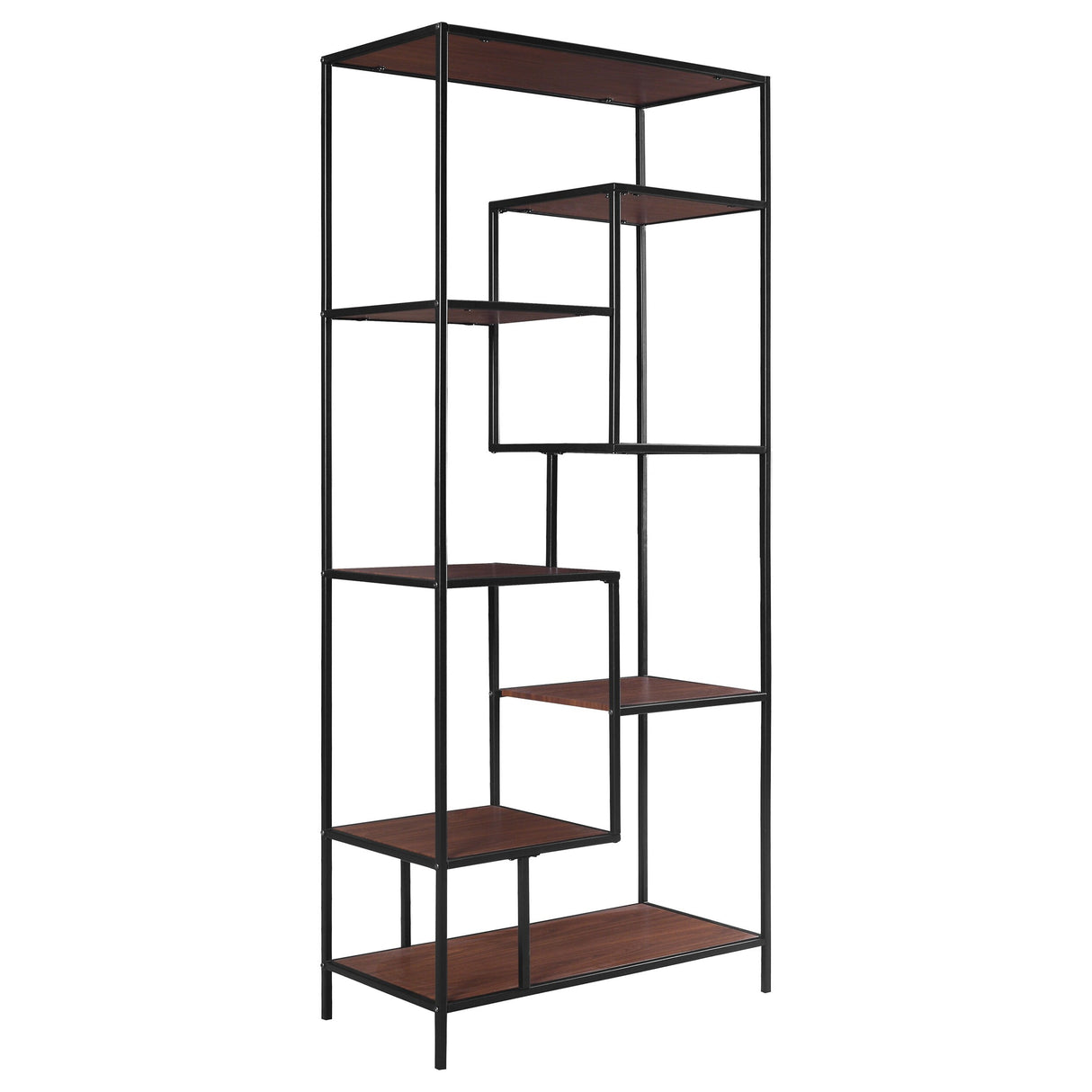 Asher Walnut 7-shelf Bookcase