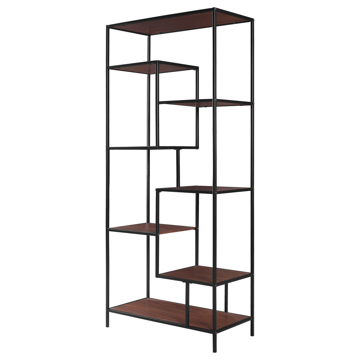 Asher Walnut 7-shelf Bookcase