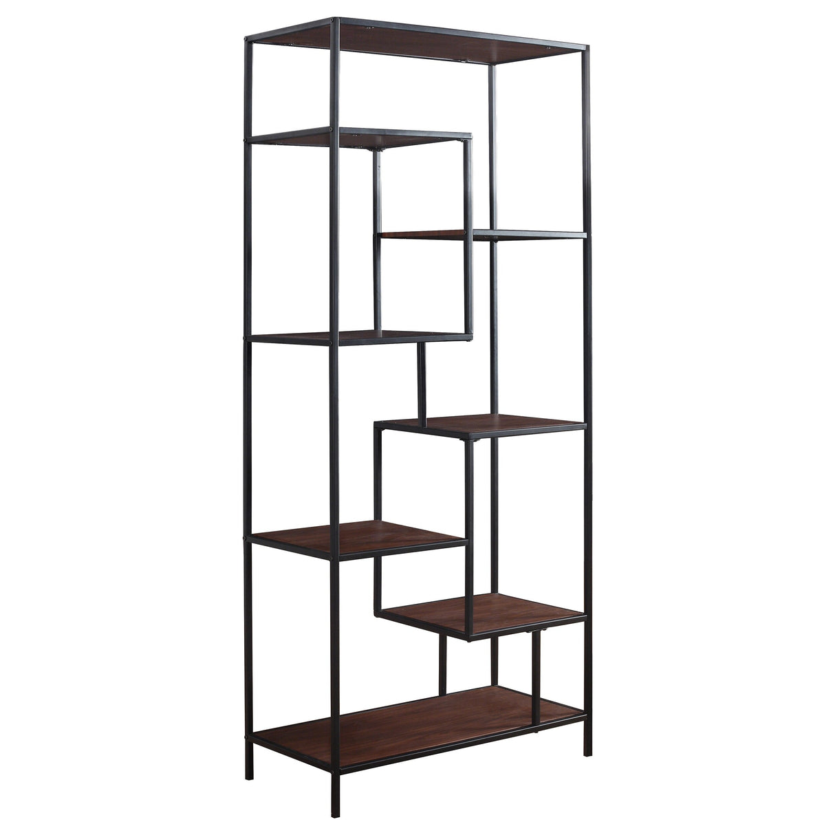Asher Walnut 7-shelf Bookcase