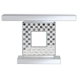 Claire Checkerboard Square Base Console Table Silver