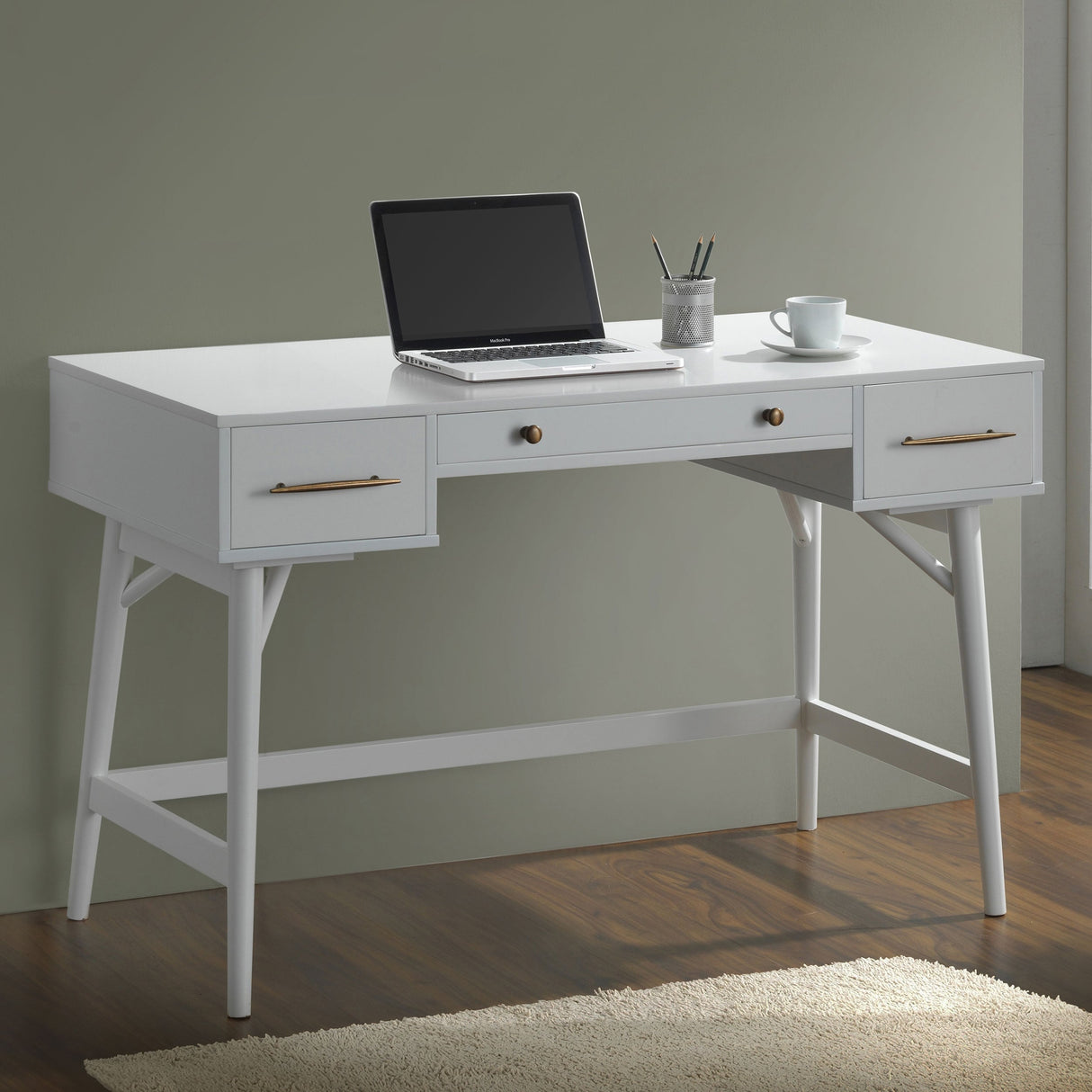 Mugga Mid-Century Modern 3-drawer Writing Desk