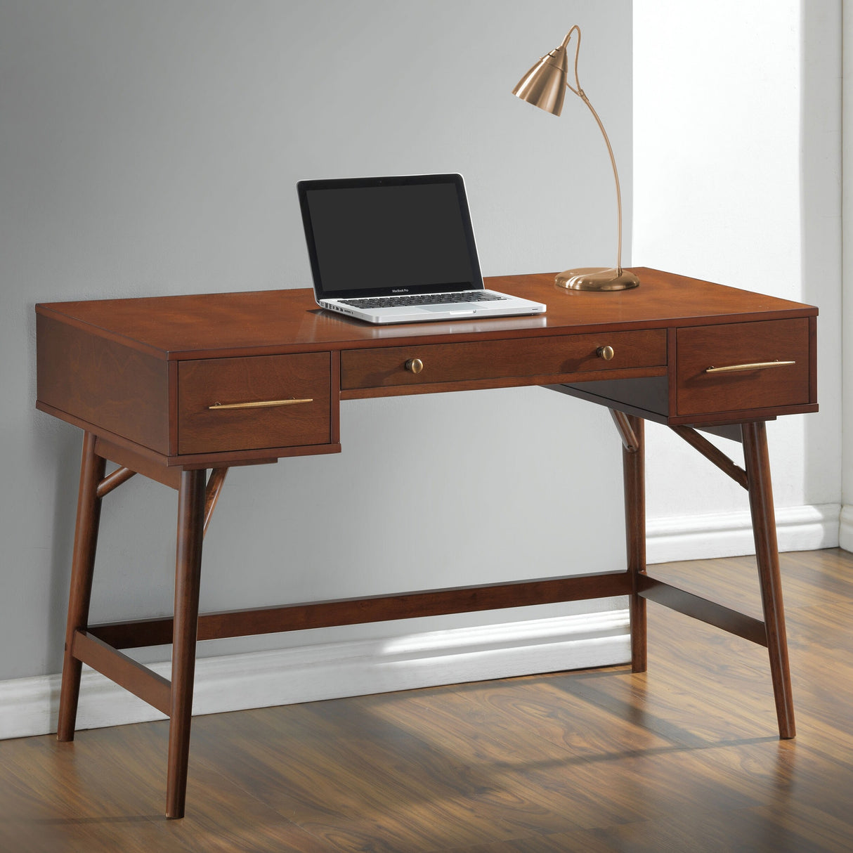 Mugga Mid-Century Modern 3-drawer Writing Desk