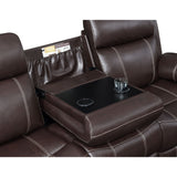 Coaster Furniture Myleene Chestnut Motion Sofa with Drop-down Table