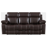 Coaster Furniture Myleene Chestnut Motion Sofa with Drop-down Table