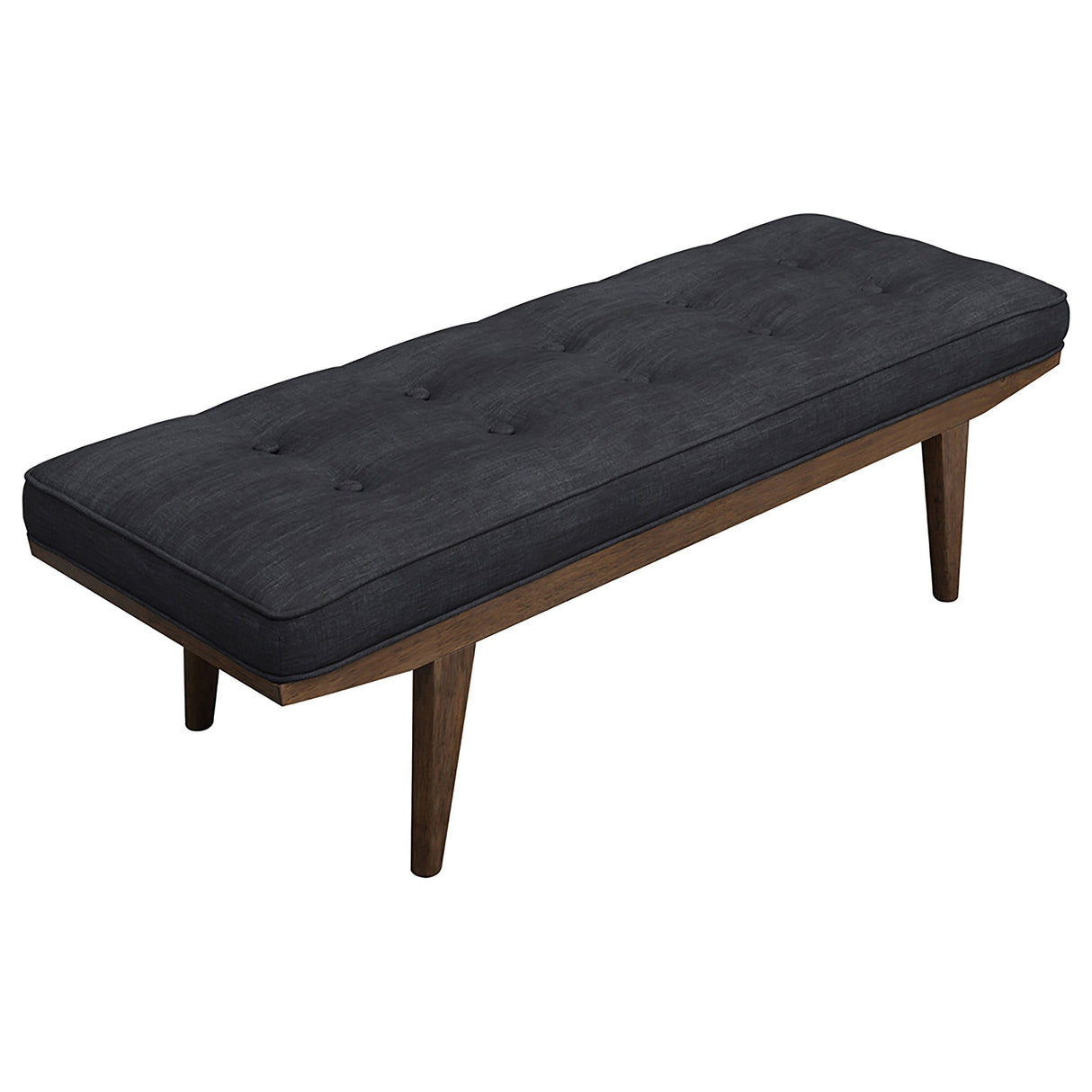 Wilson Taupe and Natural Upholstered Tufted Bench