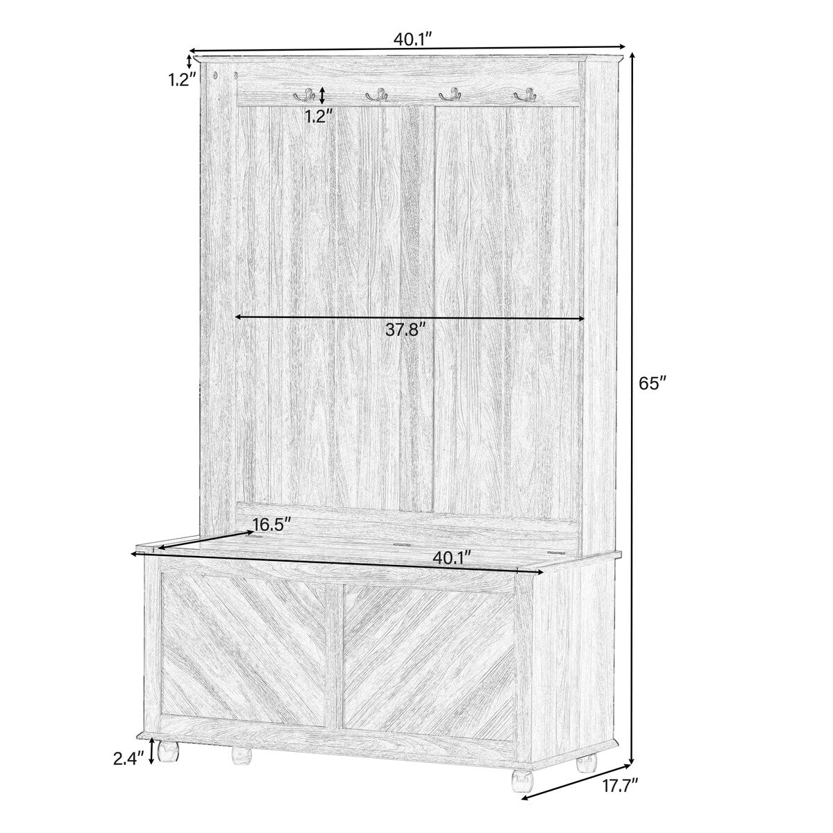 Entryway Storage Bench 3-in-1 Design