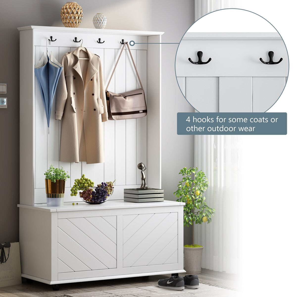 Entryway Storage Bench 3-in-1 Design
