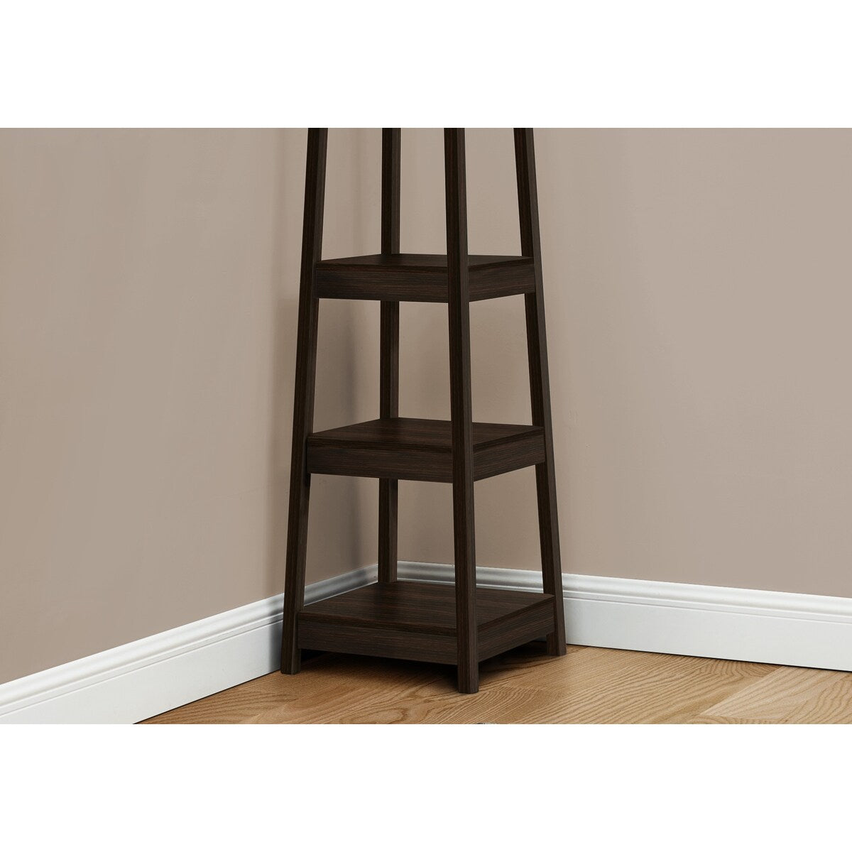 Coat Rack - 72" High - Corner With 3 Shelves