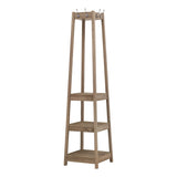 Coat Rack - 72" High - Corner With 3 Shelves