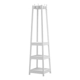 Coat Rack - 72" High - Corner With 3 Shelves