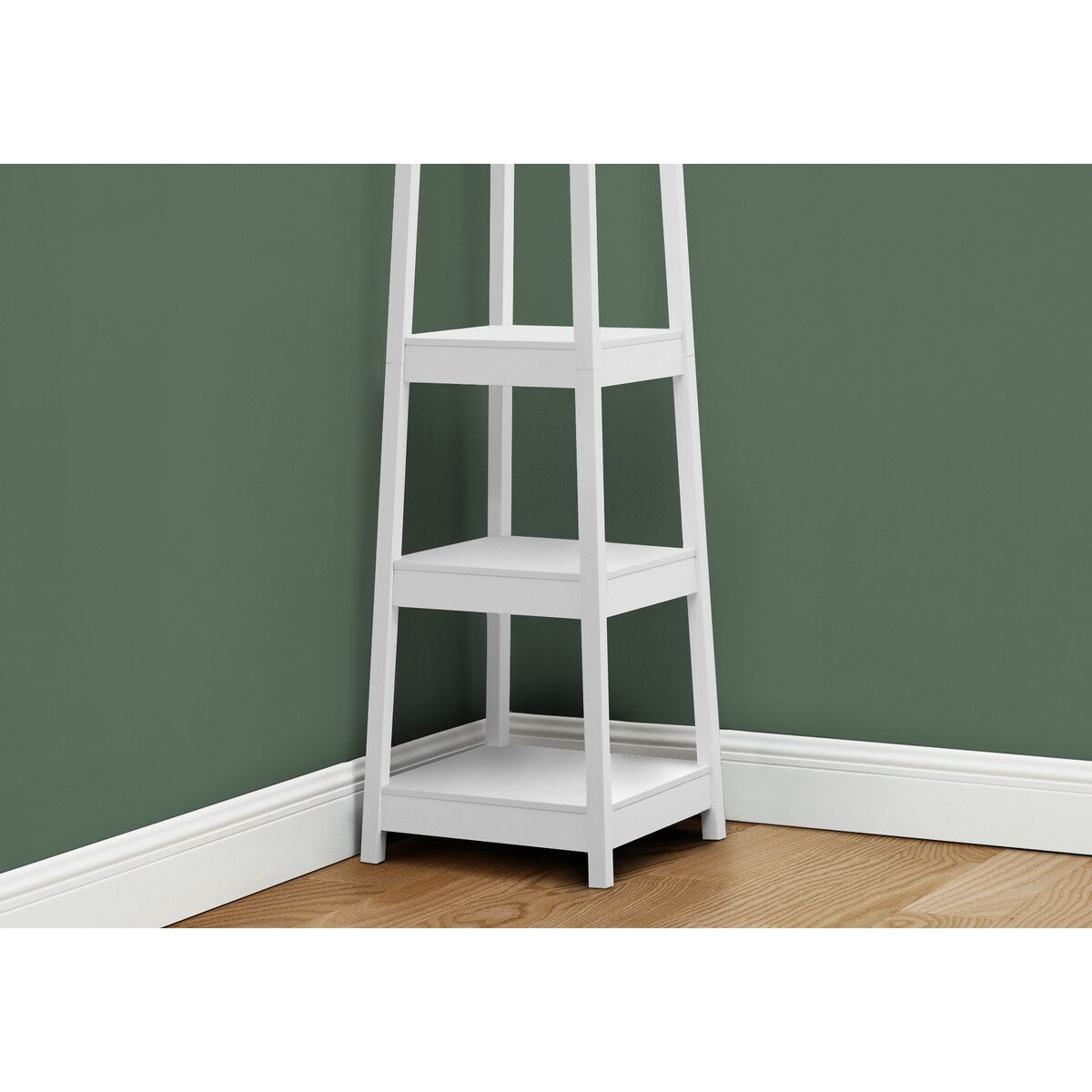 Coat Rack - 72" High - Corner With 3 Shelves