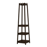Coat Rack - 72" High - Corner With 3 Shelves