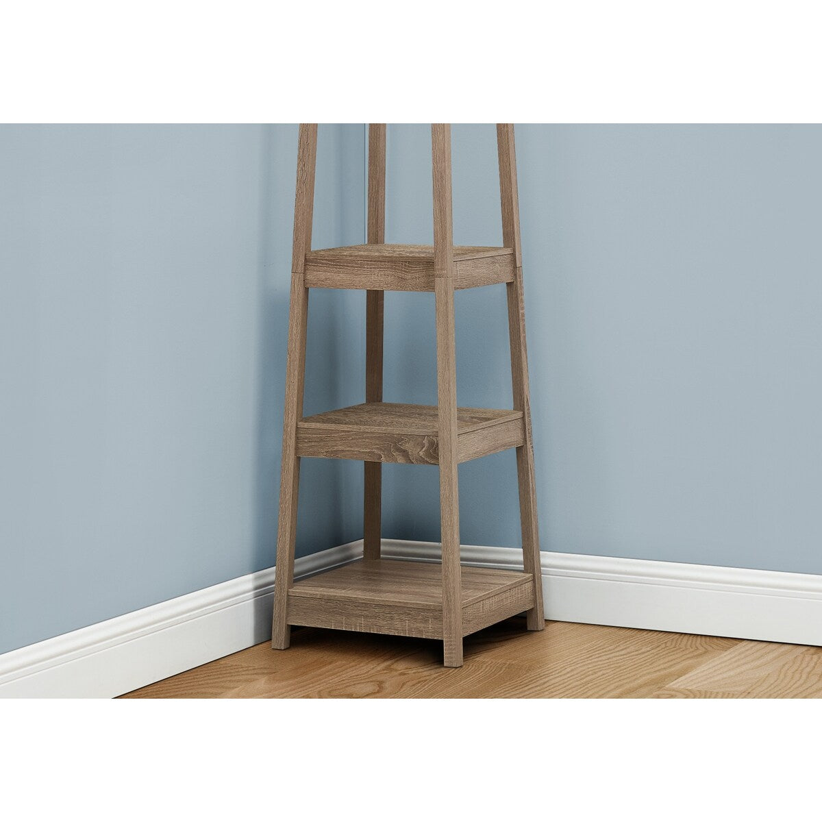 Coat Rack - 72" High - Corner With 3 Shelves