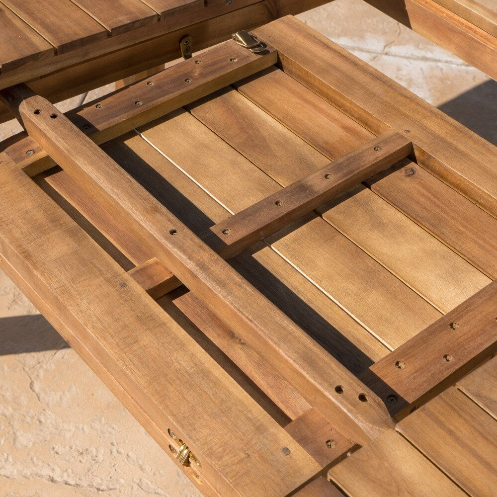 Cobalt Outdoor Wicker Wood Expandable Rectangle Dining Set with Cushions by Christopher Knight Home