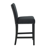 Roundhill Furniture Cobre Contemporary Velvet Counter Stool with Nailhead Trim, Set of 2