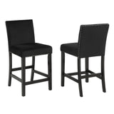 Roundhill Furniture Cobre Contemporary Velvet Counter Stool with Nailhead Trim, Set of 2