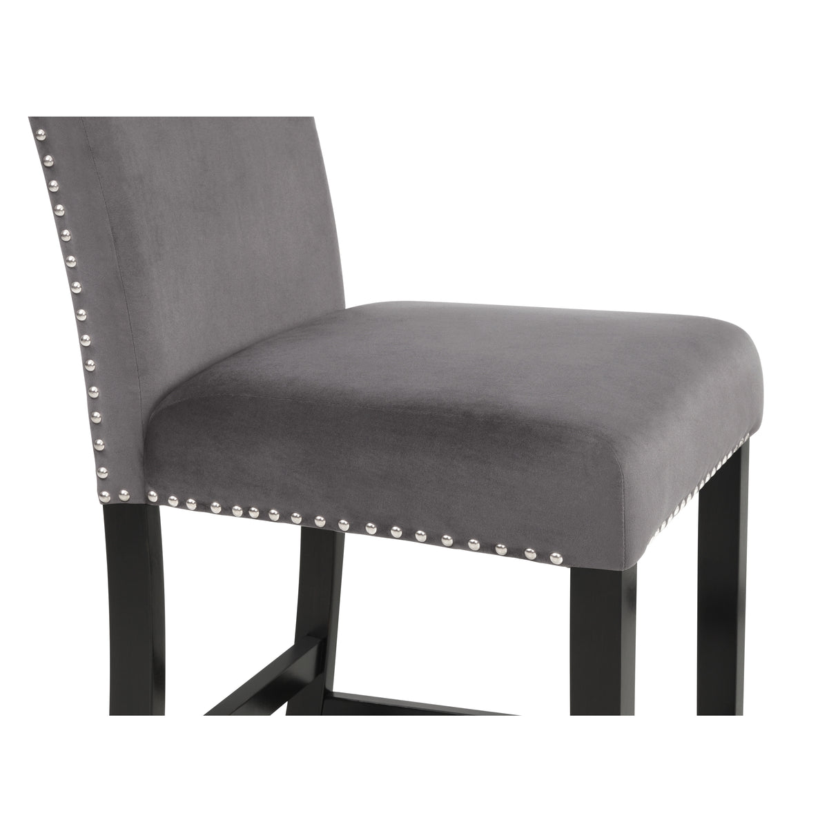 Roundhill Furniture Cobre Contemporary Velvet Counter Stool with Nailhead Trim, Set of 2