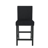 Roundhill Furniture Cobre Contemporary Velvet Counter Stool with Nailhead Trim, Set of 2