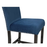 Roundhill Furniture Cobre Contemporary Velvet Counter Stool with Nailhead Trim, Set of 2