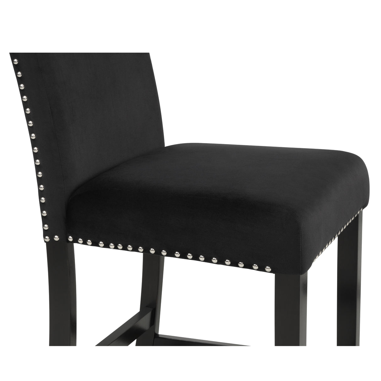 Roundhill Furniture Cobre Contemporary Velvet Counter Stool with Nailhead Trim, Set of 2