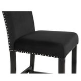 Roundhill Furniture Cobre Contemporary Velvet Counter Stool with Nailhead Trim, Set of 2