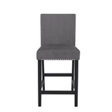 Roundhill Furniture Cobre Contemporary Velvet Counter Stool with Nailhead Trim, Set of 2