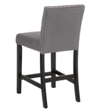 Roundhill Furniture Cobre Contemporary Velvet Counter Stool with Nailhead Trim, Set of 2
