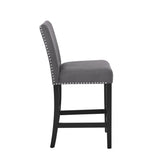 Roundhill Furniture Cobre Contemporary Velvet Counter Stool with Nailhead Trim, Set of 2