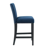 Roundhill Furniture Cobre Contemporary Velvet Counter Stool with Nailhead Trim, Set of 2