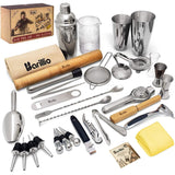 Cocktail Shaker Set Bartender Kit by BARILLIO: Complete Bar Tool Set - 16.18 x 11.18 x 6.18 in