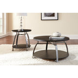 Cocktail Table with Casters,Soft Round Shapes,Silvershield Laminate Tops,Black Nickel Base,Aggressive Profile