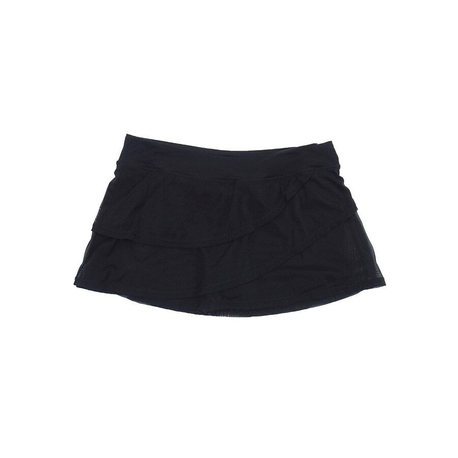 Coco Reef Women's Illusion-Overlay Mesh Skirt Swim Bottom Swimsuit (M, Black)