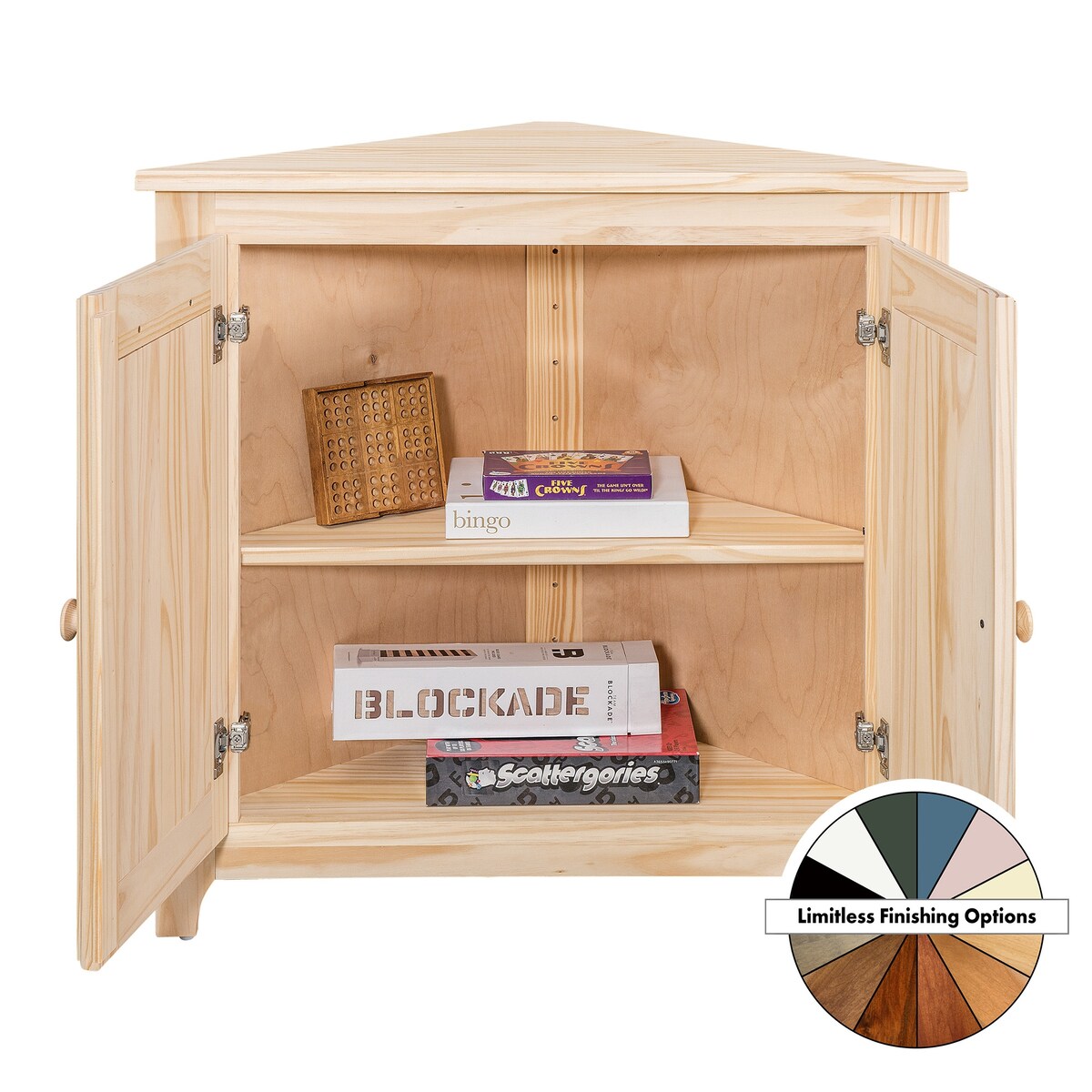 Arch+Haven Solid Wood Corner Cabinet