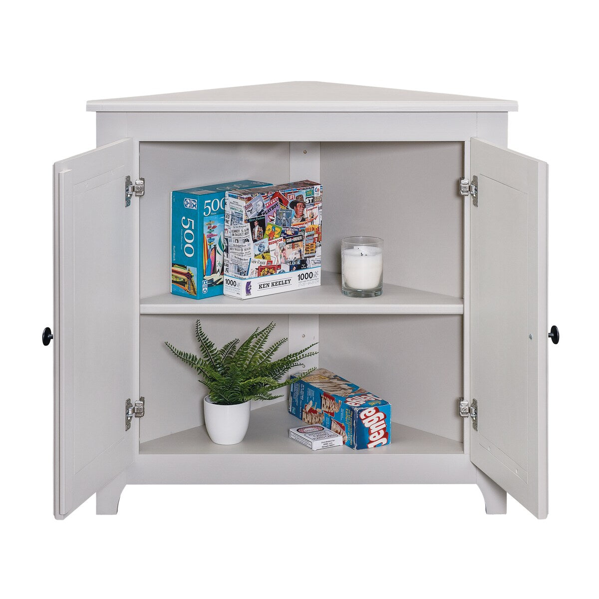 Arch+Haven Solid Wood Corner Cabinet