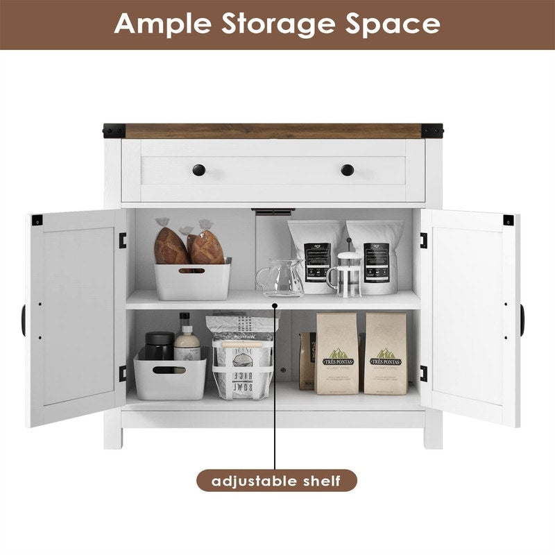 Coffee Bar Cabinet - 15.6"D x 30"W x 33.3"H