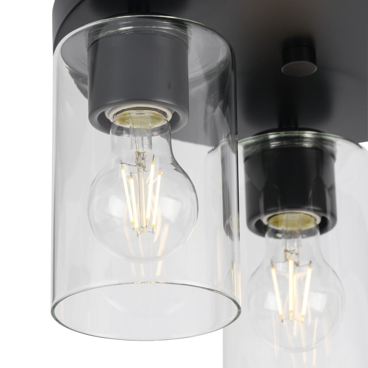 Cofield Collection 12 in. Three-Light Matte Black Transitional Flush Mount - 12 in x 12 in x 7.75 in