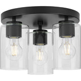 Cofield Collection 12 in. Three-Light Matte Black Transitional Flush Mount - 12 in x 12 in x 7.75 in